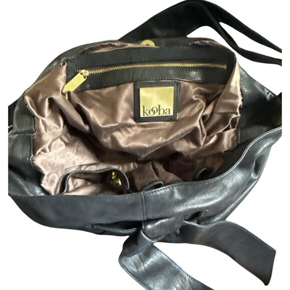 Vintage KOOBA  Large Soft Lambs Leather Shoulder Tote Boho Bag Carryall - Picture 6 of 8